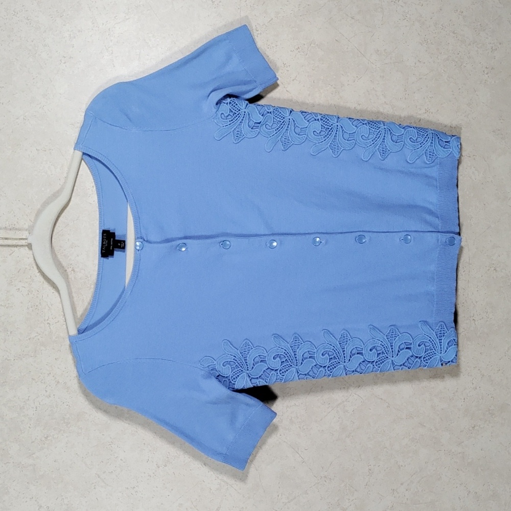 *E161 Talbots light blue cotton button front cardigan PS FINAL PRICE